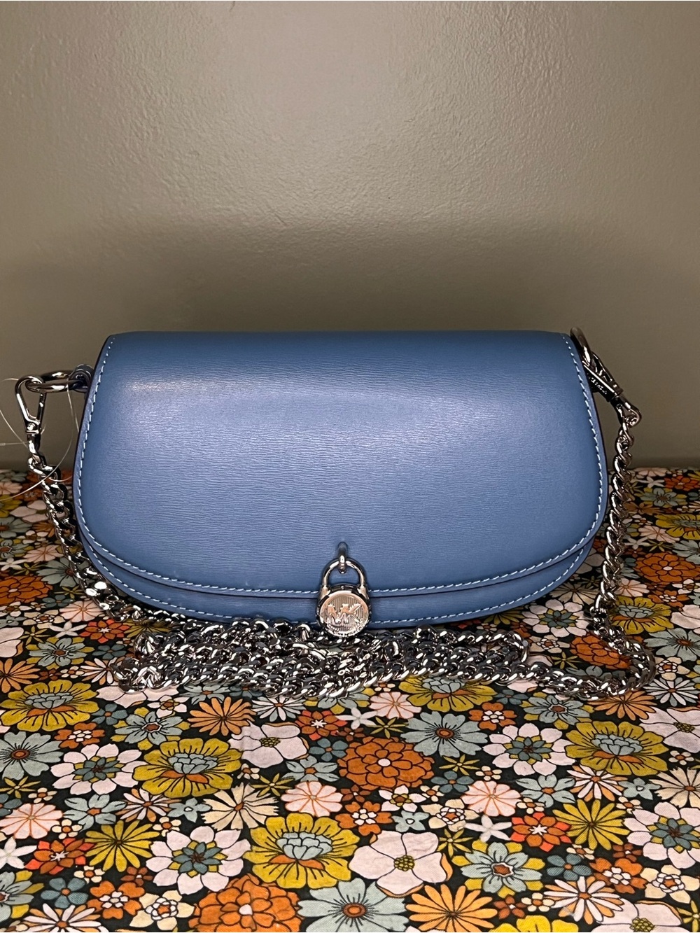 Michael Kors Mila Convertible Crossbody/Shoulder Bag Blue - Picture 2 of 8